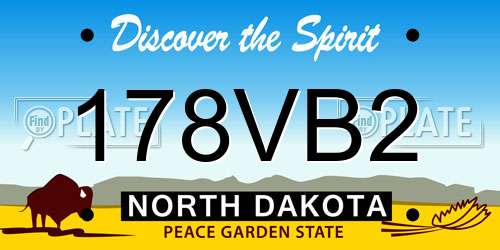 178VB2 North Dakota License Plate
