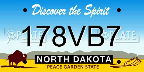 178VB7 North Dakota License Plate