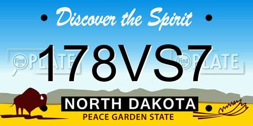 178VS7 North Dakota License Plate