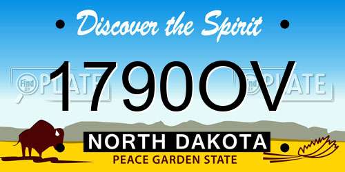 1790OV North Dakota License Plate
