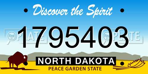 1795403 North Dakota License Plate