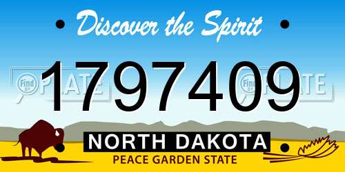 1797409 North Dakota License Plate
