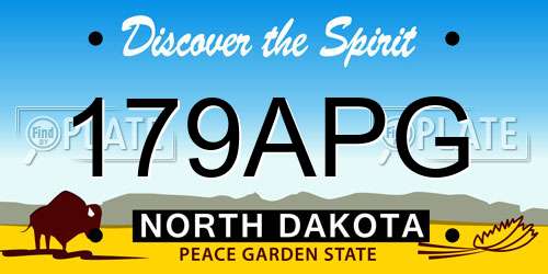 179APG North Dakota License Plate