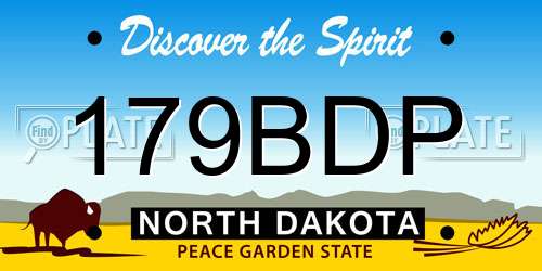 179BDP North Dakota License Plate