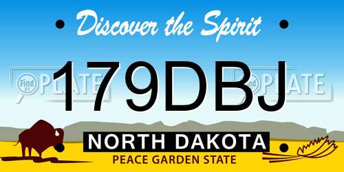 179DBJ North Dakota License Plate