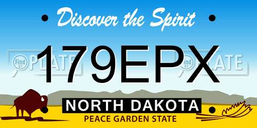 179EPX North Dakota License Plate