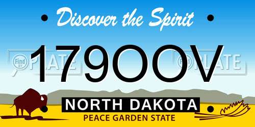 179OOV North Dakota License Plate