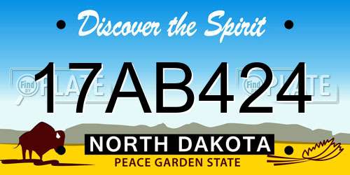 17AB424 North Dakota License Plate