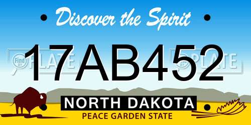 17AB452 North Dakota License Plate