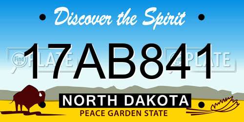 17AB841 North Dakota License Plate