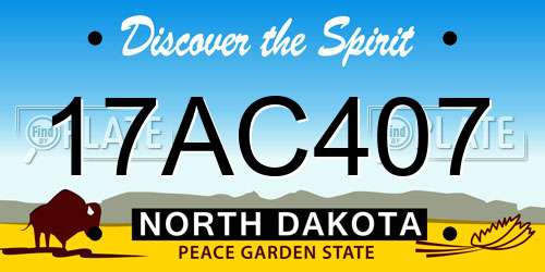 17AC407 North Dakota License Plate