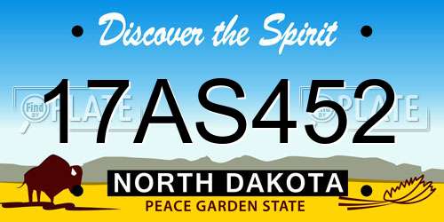 17AS452 North Dakota License Plate