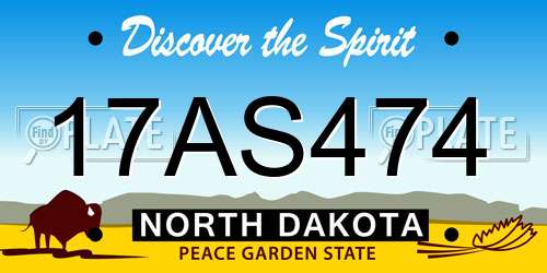17AS474 North Dakota License Plate