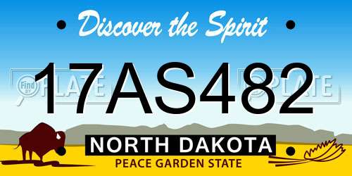 17AS482 North Dakota License Plate
