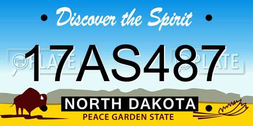17AS487 North Dakota License Plate