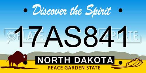 17AS841 North Dakota License Plate
