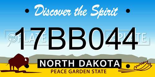 17BB044 North Dakota License Plate
