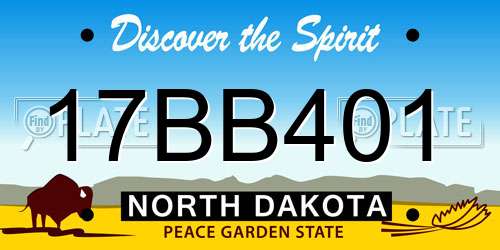 17BB401 North Dakota License Plate
