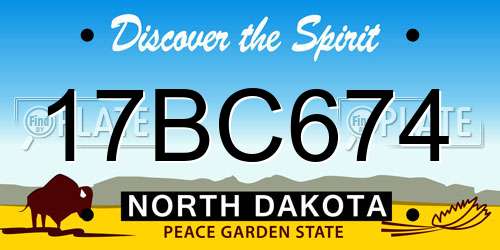 17BC674 North Dakota License Plate