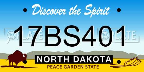17BS401 North Dakota License Plate