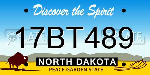 17BT489 North Dakota License Plate