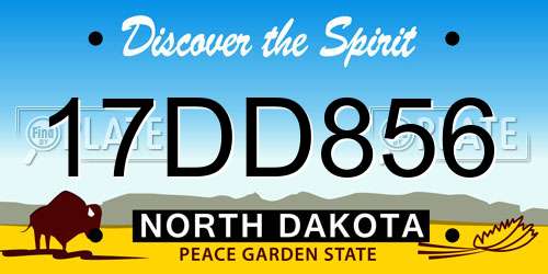 17DD856 North Dakota License Plate
