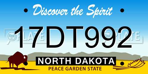 17DT992 North Dakota License Plate