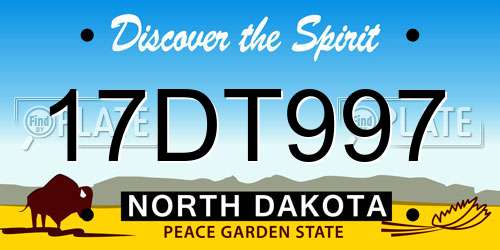 17DT997 North Dakota License Plate