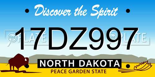 17DZ997 North Dakota License Plate