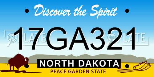 17GA321 North Dakota License Plate