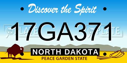 17GA371 North Dakota License Plate