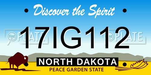 17IG112 North Dakota License Plate