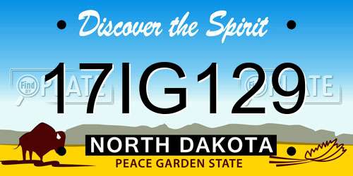 17IG129 North Dakota License Plate