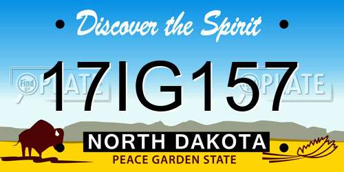 17IG157 North Dakota License Plate