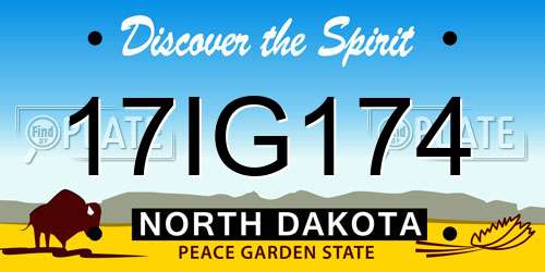 17IG174 North Dakota License Plate
