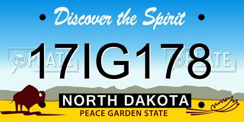17IG178 North Dakota License Plate