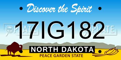 17IG182 North Dakota License Plate