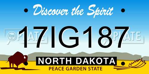 17IG187 North Dakota License Plate