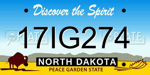 17IG274 North Dakota License Plate