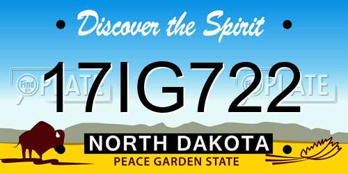 17IG722 North Dakota License Plate