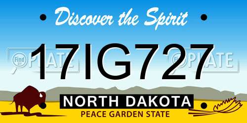 17IG727 North Dakota License Plate