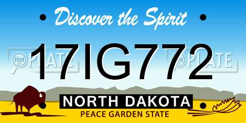 17IG772 North Dakota License Plate