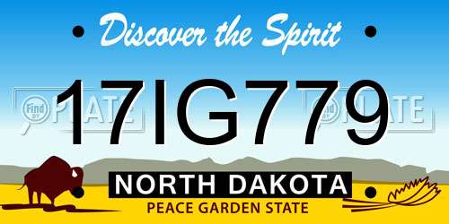 17IG779 North Dakota License Plate