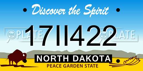 17II422 North Dakota License Plate