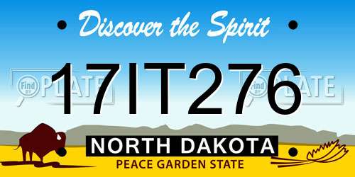 17IT276 North Dakota License Plate