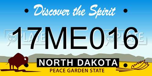17ME016 North Dakota License Plate