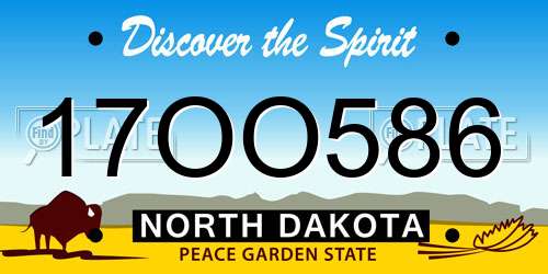 17OO586 North Dakota License Plate