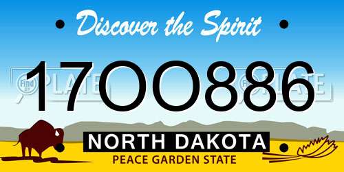 17OO886 North Dakota License Plate