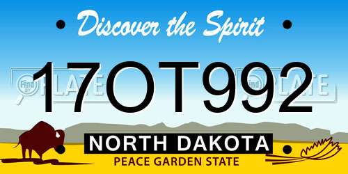 17OT992 North Dakota License Plate