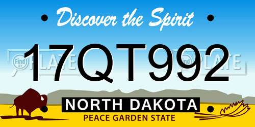 17QT992 North Dakota License Plate
